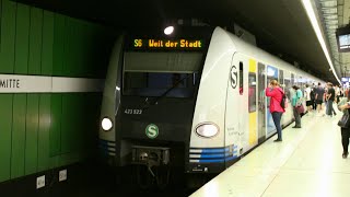 423 023 der S-Bahn Stuttgart als S6 nach Weil der Stadt in Stuttgart Stadtmitte[Kurzvideo#41]