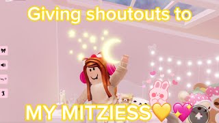 💛💖GIVING SHOUTOUTS TO MY MITZIESS🤩(part 1)/STRAWBERRYMITZY/*posting part 2 next!*✨