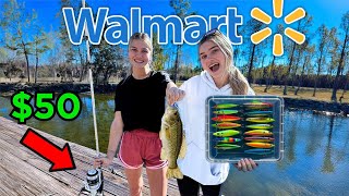 $10 vs $50 WALMART BUDGET FISHING CHALLENGE! WHAT THE TWINS CATCH IS ALMOST UNBELIEVABLE!