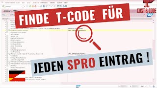 Finde T-Code für jeden SPRO (IMG) Eintrag [deutsch]
