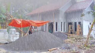 Super Heavy Rain accompanied by the coming wind and the sound of thunder scary | Rain ASMR For sleep