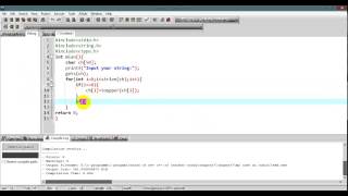 C programming string toupper string