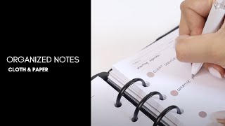 Note Taking with the NEW Cornell Style Inserts | Plan with me | Cloth & Paper