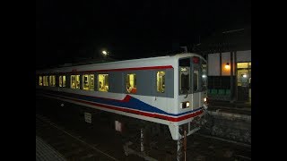 夜の関東鉄道常総線　キハ2204を大宝駅で撮影