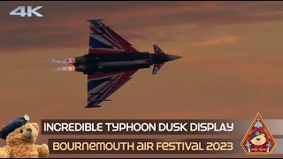 INCREDIBLE RAF TYPHOON DUSK DISPLAY FULL REHEATS WITH EXCLUSIVE ANARCHY1 PILOT INTRO • BOURNEMOUTH