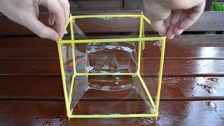 Amazing handcraft cube bubble - Square bubble experiment - Tesseract bubble homemade toys