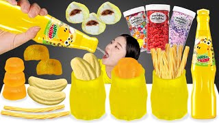 Jelly Cup Twist Drink Twizzlers Mukbang 젤리컵 트위스트드링크 트위즐러 먹방 Eating Show Yellow Mukbang ColorASMR💛