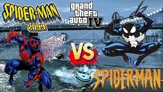 Spiderman 2099 vs Black Spiderman - Epic Battle - Grand Theft Auto