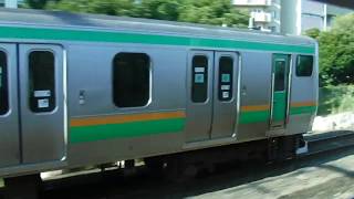 JR上野東京ライン高崎線直通普通籠原行E231系1872ES-04横コツ＋E231系K-23横コツ14号車サハE231-3032両から見た、JR横浜駅～川崎駅間の左側面展望！【令和元年11月10日】