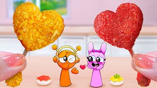 Valentine Day Food Idea 💑 3000+ Miniature Cheetos Chicken Lollipop Heart Shape 💗 Tina Mini Cooking