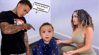 Putting Our BABY IN TIMEOUT Prank On Wife!!