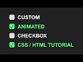 Custom Animated Checkbox Tutorial – CSS / HTML Tutorial