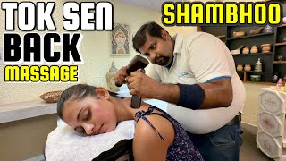 ASMR Tok-Sen ( 🇹🇭 Thai Hammer ) Back Massage For Relax Rigid Muscles #relaxation #indianbarber
