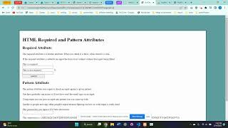 HTML required and pattern attributes