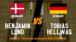 Melbourne Backgammon International 2020 - Benjamin Lund vs Tobias Hellwag - 2020.01.25 - Backgammon