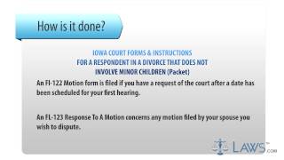 Form Approved Iowa Court Forms & Instructions for a Respondent in a Divorce