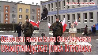 Odsłonięcia pomnika Szlaku Orląt Lwowskich upamiętniającego Jurka Bitschana (Czeladź)