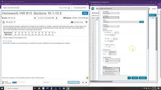 Finding a Linear Regression Equation in StatCrunch