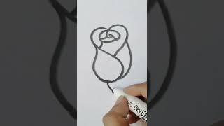 How to Draw Easy Rose step By Step With Letter S #shorts #trending