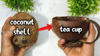 how to make a coffee cup with coconut shell | coconut shell craft ideas | handicraft | Diy