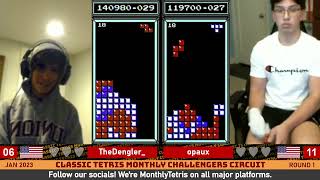 39 CAP?! Nolan, Redshurt, Noah, Opaux | Classic Tetris Monthly Challengers Red Jan. 2023