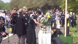 御免町鬼剣舞　桜並木　鬼剣舞群舞　～東日本大震災・復興祈願の舞～　2016-05-03-13-07-32