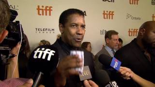 The Magnificent Seven: Denzel Washington "Sam Chisolm" TIFF Movie Premiere Interview | ScreenSlam