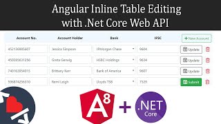 Angular 8 Inline Table Editing with Asp.Net Core Web API