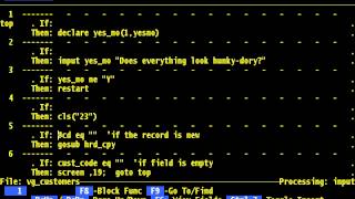 FilePro - Chapter 5 - Define Processing Screen Command