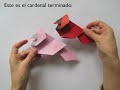 how to fold a christmas cardinal bird cardenal de navidad