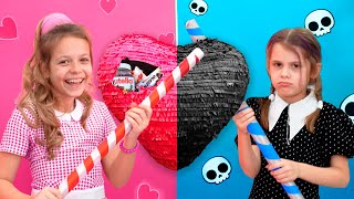 Eva and Funny Black vs Pink Challenge - Compilation video for kids