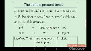 The simple present tense /સાદો વર્તમાન કાળ /હકારાત્મક/નકારાત્મક + પ્રશ્નાર્થ