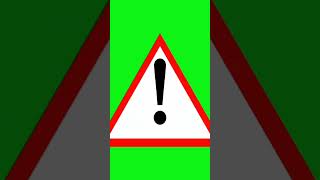 Warning Sign, green screen background. sinal de alerta em tela verde. chromakey #shorts #background