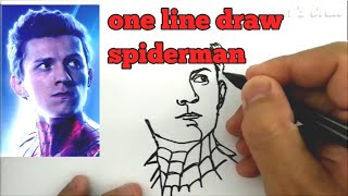 Amazing, One line drawing Spiderman Tom Holland , no way home