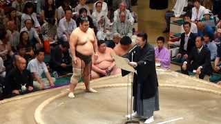 新十両の逸ノ城、幕下で連続Vだっ栃ノ心（Tochinoshin)も！各段優勝表彰式（2014年5月25日 5月場所千秋楽 Natsu Basho 2014 Sensyuraku）