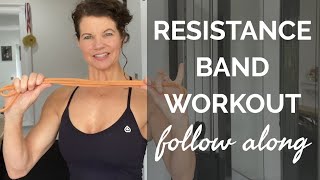 RESISTANCE BAND WORKOUT FOR WOMEN OVER 50. Join me for FULL BODY WARM UP, WORKOUT & STRETCH at home.