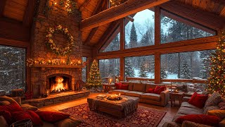 Cozy Christmas Ambience \u0026 Christmas Jazz Relaxing Music to Stress Relief 🎄 Fireplace Crackling Sound