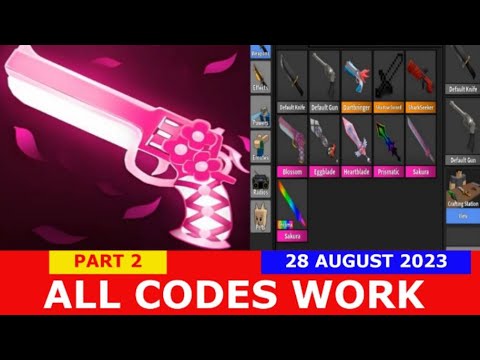 ALL CODES WORK *PART 2* [EVENT] Lazr's MM2 ROBLOX 28 AUGUST 2023