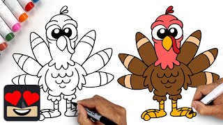 How To Draw a Turkey | Thanksgiving Tutorial