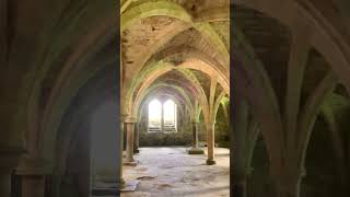 Looking INSIDE BATTLE ABBEY, Ruined Abbey on the 1066 Battle of Hastings site, English history