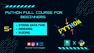 5- Python String Data Type, Indexing, and Slicing | Python Full Course for Beginners