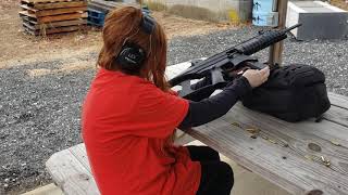 Lexa shooting Taurus  CT9 G2 Carbine for the first time.