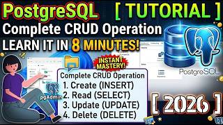 How to Configure PostgreSQL [ 2026 Update ] SQL Programming | pgAdmin 4 GUI | Detail CRUD Operation