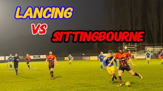 Lancing FC vs Sittingbourne FC football game 18 Jan 2025