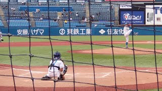 東京大学・松本慎之介 投球練習 2024 05 25 (國學院久我山)