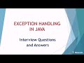 Exception handling in Java Interview questions and answers