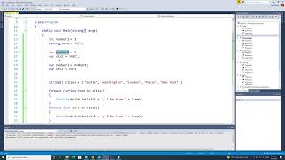 C Sharp Course var and foreach loop Lesson 24