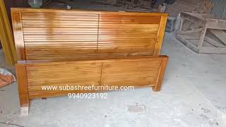 Solid pure teakwood cot simple design plain model