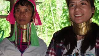 LONG NECK (GIRAFFEE-LIKE) KAYAN TRIBE  (PADAUNG PEOPLE) KAREN VILLAGE NORTH THAILAND BORDER