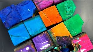 14 Vibrant Dyed Gym Chalk Blocks | ASMR